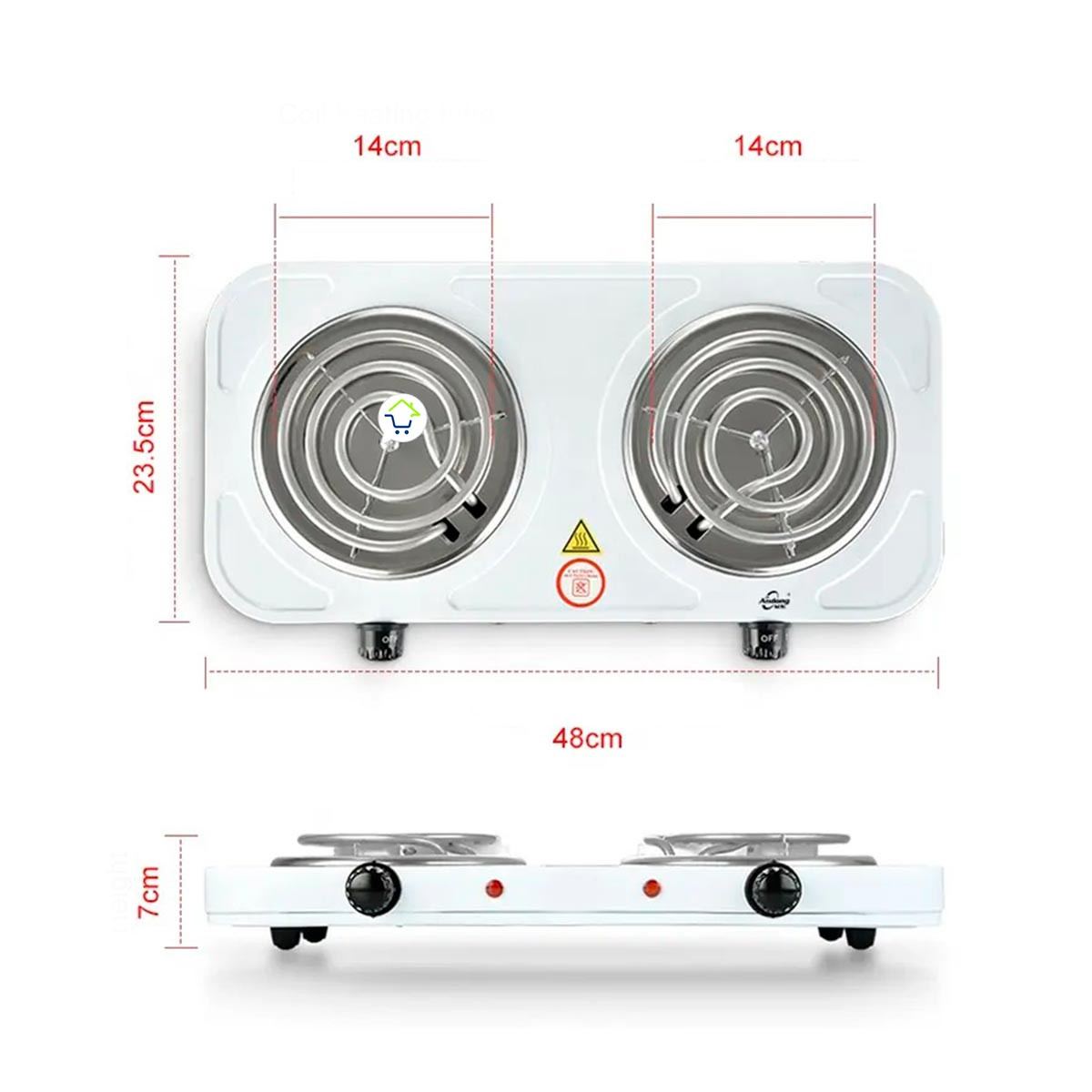 Miniatura 3 de Estufa Electrica 2 Puestos Fogon x2020b